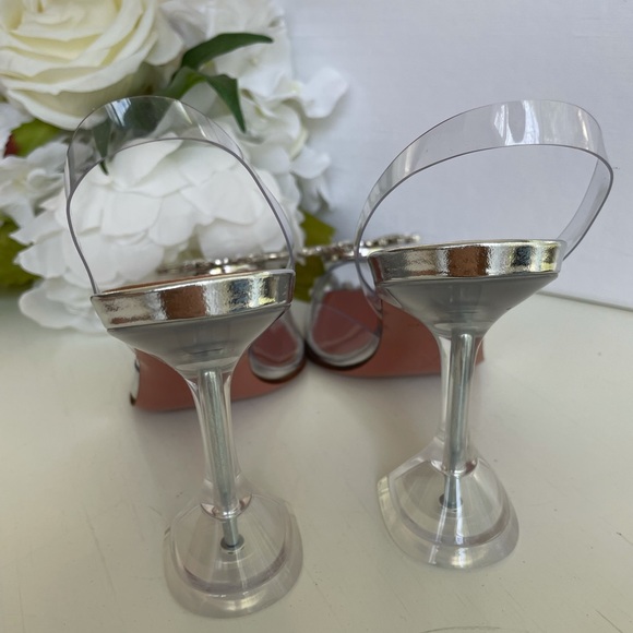 Amina Muaddi Begum Crystal Sling Back PVC - Picture 4 of 7